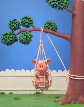 Making Of du cochon pris au piège, en pâte à modeler.